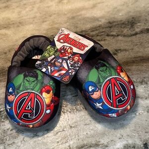 Marvel Avengers Plush Foam TODDLER SLIPPERS No Slip Bottom S 5/6 HULK IRON MAN